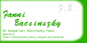 fanni bacsinszky business card